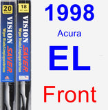 Front Wiper Blade Pack for 1998 Acura EL - Vision Saver