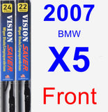 Front Wiper Blade Pack for 2007 BMW X5 - Vision Saver