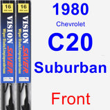 Front Wiper Blade Pack for 1980 Chevrolet C20 Suburban - Vision Saver