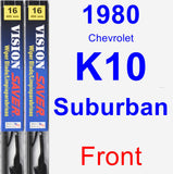 Front Wiper Blade Pack for 1980 Chevrolet K10 Suburban - Vision Saver