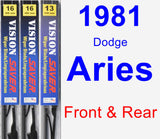 Front & Rear Wiper Blade Pack for 1981 Dodge Aries - Vision Saver