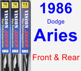 Front & Rear Wiper Blade Pack for 1986 Dodge Aries - Vision Saver