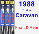 Front & Rear Wiper Blade Pack for 1988 Dodge Caravan - Vision Saver