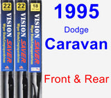 Front & Rear Wiper Blade Pack for 1995 Dodge Caravan - Vision Saver