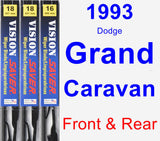 Front & Rear Wiper Blade Pack for 1993 Dodge Grand Caravan - Vision Saver