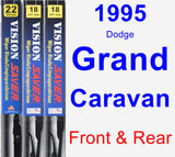 Front & Rear Wiper Blade Pack for 1995 Dodge Grand Caravan - Vision Saver