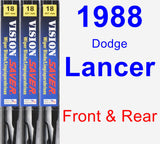 Front & Rear Wiper Blade Pack for 1988 Dodge Lancer - Vision Saver