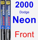 Front Wiper Blade Pack for 2000 Dodge Neon - Vision Saver