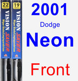 Front Wiper Blade Pack for 2001 Dodge Neon - Vision Saver