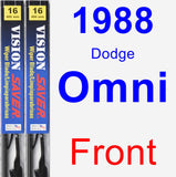 Front Wiper Blade Pack for 1988 Dodge Omni - Vision Saver