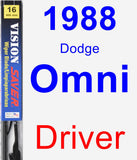 Driver Wiper Blade for 1988 Dodge Omni - Vision Saver