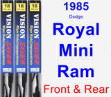 Front & Rear Wiper Blade Pack for 1985 Dodge Royal Mini Ram - Vision Saver