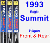 Front & Rear Wiper Blade Pack for 1993 Eagle Summit - Vision Saver