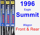 Front & Rear Wiper Blade Pack for 1996 Eagle Summit - Vision Saver