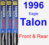 Front & Rear Wiper Blade Pack for 1996 Eagle Talon - Vision Saver