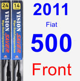 Front Wiper Blade Pack for 2011 Fiat 500 - Vision Saver