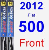 Front Wiper Blade Pack for 2012 Fiat 500 - Vision Saver