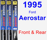 Front & Rear Wiper Blade Pack for 1995 Ford Aerostar - Vision Saver