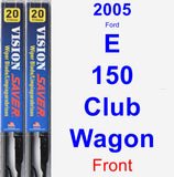 Front Wiper Blade Pack for 2005 Ford E-150 Club Wagon - Vision Saver