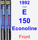 Front Wiper Blade Pack for 1992 Ford E-150 Econoline - Vision Saver