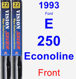 Front Wiper Blade Pack for 1993 Ford E-250 Econoline - Vision Saver