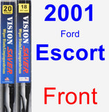 Front Wiper Blade Pack for 2001 Ford Escort - Vision Saver