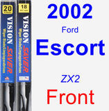 Front Wiper Blade Pack for 2002 Ford Escort - Vision Saver