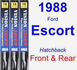 Front & Rear Wiper Blade Pack for 1988 Ford Escort - Vision Saver