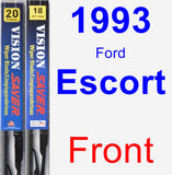 Front Wiper Blade Pack for 1993 Ford Escort - Vision Saver