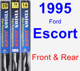 Front & Rear Wiper Blade Pack for 1995 Ford Escort - Vision Saver