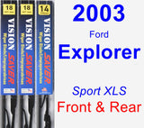 Front & Rear Wiper Blade Pack for 2003 Ford Explorer - Vision Saver