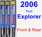 Front & Rear Wiper Blade Pack for 2006 Ford Explorer - Vision Saver