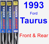 Front & Rear Wiper Blade Pack for 1993 Ford Taurus - Vision Saver