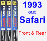 Front & Rear Wiper Blade Pack for 1993 GMC Safari - Vision Saver