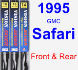 Front & Rear Wiper Blade Pack for 1995 GMC Safari - Vision Saver