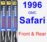 Front & Rear Wiper Blade Pack for 1996 GMC Safari - Vision Saver