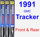 Front & Rear Wiper Blade Pack for 1991 GMC Tracker - Vision Saver