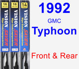 Front & Rear Wiper Blade Pack for 1992 GMC Typhoon - Vision Saver