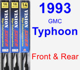 Front & Rear Wiper Blade Pack for 1993 GMC Typhoon - Vision Saver