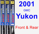 Front & Rear Wiper Blade Pack for 2001 GMC Yukon - Vision Saver