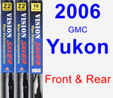 Front & Rear Wiper Blade Pack for 2006 GMC Yukon - Vision Saver