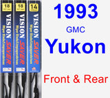 Front & Rear Wiper Blade Pack for 1993 GMC Yukon - Vision Saver