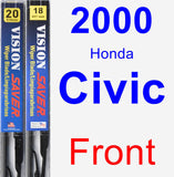 Front Wiper Blade Pack for 2000 Honda Civic - Vision Saver