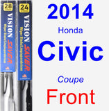 Front Wiper Blade Pack for 2014 Honda Civic - Vision Saver