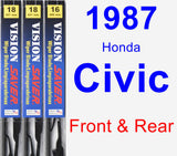 Front & Rear Wiper Blade Pack for 1987 Honda Civic - Vision Saver