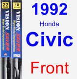 Front Wiper Blade Pack for 1992 Honda Civic - Vision Saver