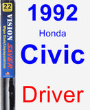 Driver Wiper Blade for 1992 Honda Civic - Vision Saver