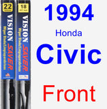 Front Wiper Blade Pack for 1994 Honda Civic - Vision Saver