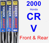 Front & Rear Wiper Blade Pack for 2000 Honda CR-V - Vision Saver