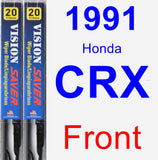 Front Wiper Blade Pack for 1991 Honda CRX - Vision Saver